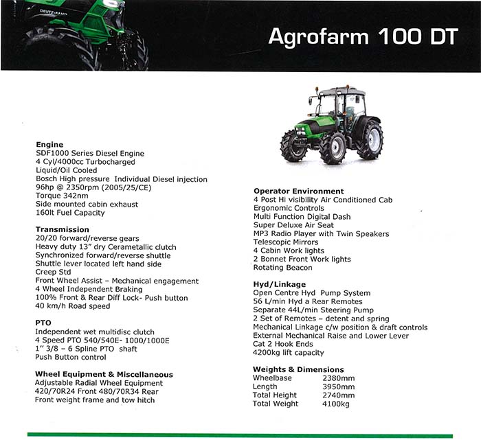 Deutz-Fahr Agrofarm 100DT
